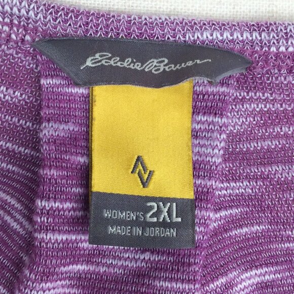 Eddie Bauer Travex Top Womens Size 2XL Mulberry Raglan Sleeve Travel - Picture 8 of 9